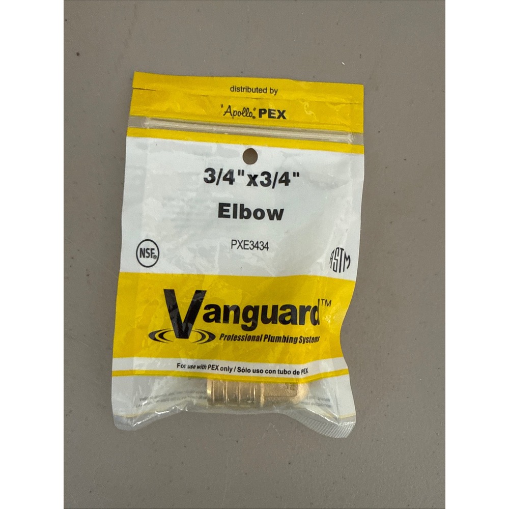 Vanguard Apollo PEX 3/4 in x 3/4 in Brass Elbow Crimp‎ Fitting PXE3434 Plumbing